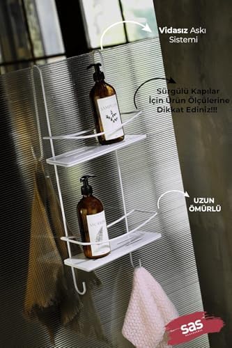 Ömür Boyu Paslanmaz Kristal Raf Banyo Düzenleyici Şampuanlık Beyaz Dşbb