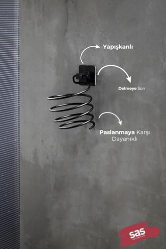 Yapışkanlı Saç Kurutmalık Siyah, Sihirli Yapışkanlı Siyah Saç Kurutma Makine Askısı Y-01