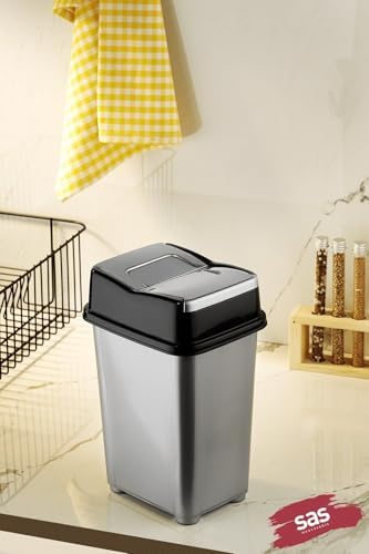 Alternative view of Dolap Içi Çöp Kovası Pratik Kapak Banyo Mutfak Girdap Çöp Kovası Gri 5 Litre