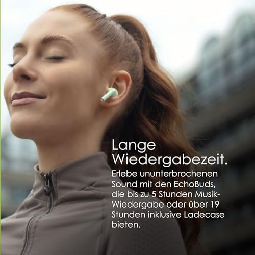 Alternative view of Boompods Echobuds Gerçek Kablosuz Kulaklık - Dahili Mikrofonlu Bluetooth Kulak Tomurcukları, 19 Saat Çalma Süresi, Geri Dönüştürülmüş Plastikten Kulak İçi Kulaklıklar, Müzik ve Çağrılar için IPX4 Suya