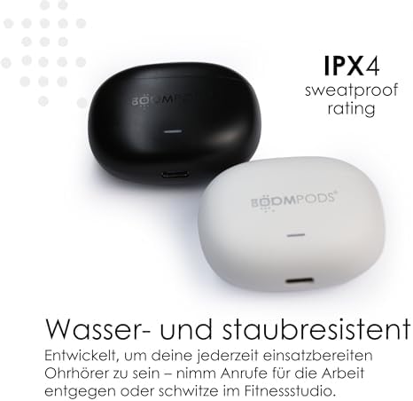 Alternative view of Boompods Echobuds ANC, Aktif Gürültü Önleyici Kulaklıklar, Gerçek Kablosuz Bluetooth Kulaklıklar, ENC Mikrofonlu TWS Kulak İçi Tomurcuklar, Şarj Kılıfı, IPX4 Sweatproof Kulaklık, 26+ Saat Çalma
