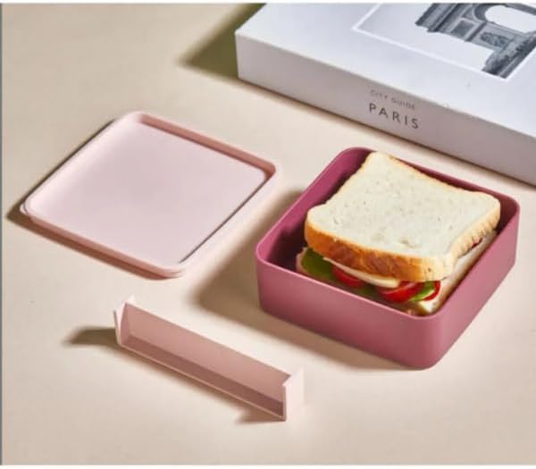 Alternative view of Smart Bölmeli 2 Katlı Çatal Kaşıklı Pembe Beslenme Kabı KARE - MÜRDÜM