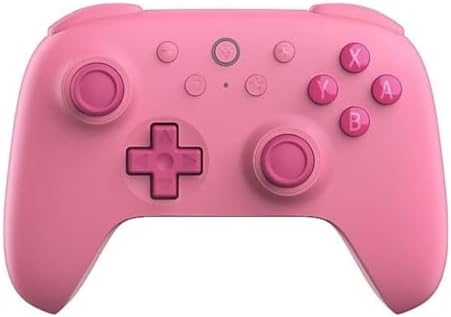 8Bitdo 2C Bluetooth Controller for Switch 2, Switch/OLED/Lite, Hall Effect Joysticks, Non-linear Digital Triggers, Remappable L4/R4 Bumpers, 6-axis Motion, Rumble Vibration (Pink)