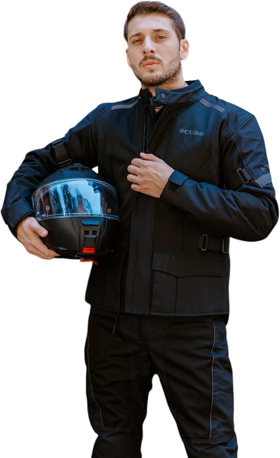Scudo Vivaldi 4 Mevsim Erkek Motosiklet Ceketi Siyah