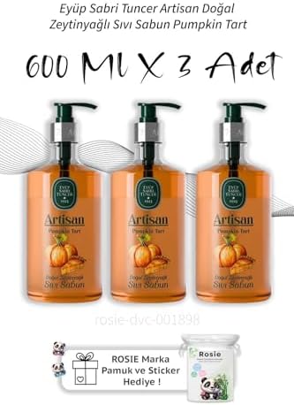 Artisan Doğal Zeytinyağlı Sıvı Sabun Pumpkin Tart 600 ml X3