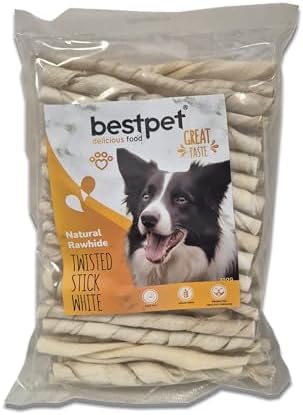 Alternative view of Bestpet Twisted Stick,%100 Doğal Deri Beyaz Köpek Ödül Çubuğu 350 gr