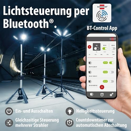 Profesyonel 360 Derece Özellikli 42.000 Lümen Ayarlanabilir Yükseklik Bloetooth Kontrollü IP65 Lisanslı 10 Metre Kablolu Dış Mekan Led Projektör