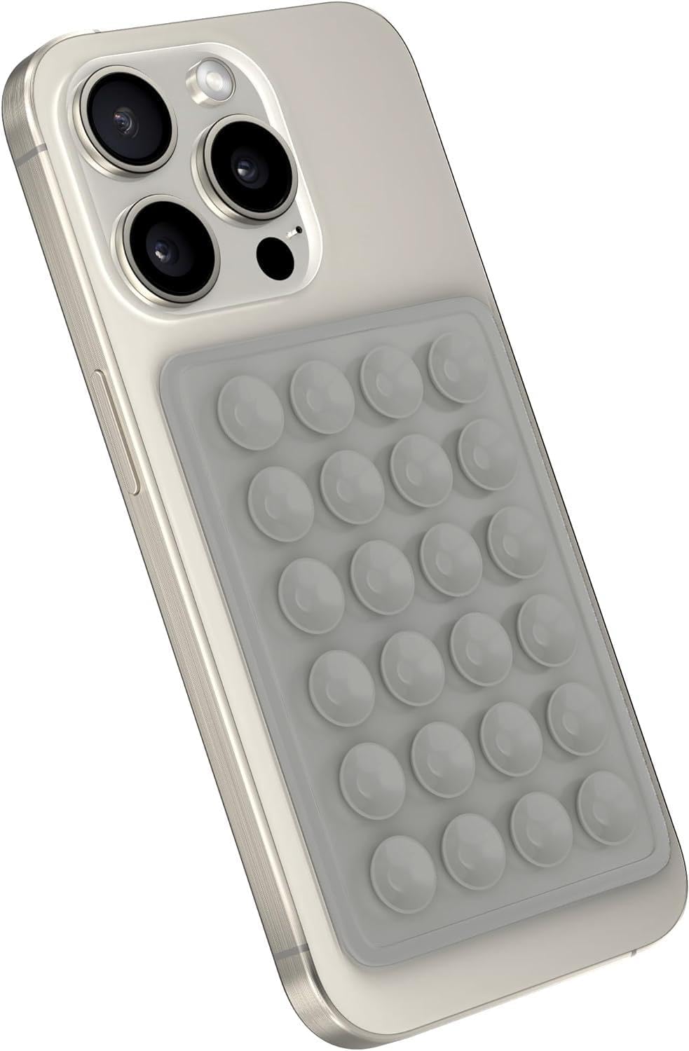 Güçlü Yapışkanlı Silikon Vantuzlu Telefon Tutucu – Kılıf Arkasına Yapışan Telefon Tutucu, Octo, ve Cihazlarla Uyumlu, Selfie ve Video için Eller Serbest Kullanım - Gri
