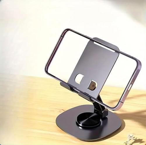 Metal Alüminyum 360 Derece Dönebilen Yk Masa Üstü Telefon Tutucu, Yüksekliği Ayarlanabilir, Profosyonel Kullanıma Uygun, Darbelere Dayanıklı, Tüm Telefonlara Uyumludur