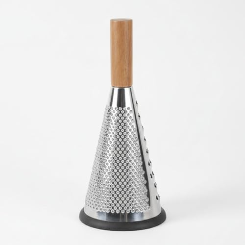 Ahşap Saplı Modern Paslanmaz Çelik Koni Rende 28 x 12 Cm