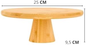 Bambu Yuvarlak Pasta Ve Börek Sunumluk Standı -24 x 9,5 Cm Doğal Ve Şık Servis Tablası