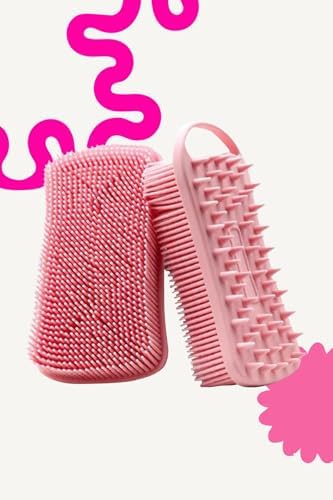 Pop Beauty Çift Taraflı Silikon Vücut Ve Saç Bakım Fırçası, Saç Ve Vücut Derisine Masaj Yapan Şampuan Tarağı Popbeauty00015