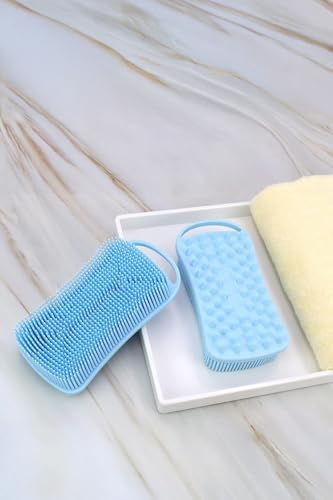 Pop Beauty Çift Taraflı Silikon Vücut Ve Saç Bakım Fırçası, Saç Ve Vücut Derisine Masaj Yapan Şampuan Tarağı Popbeauty00017
