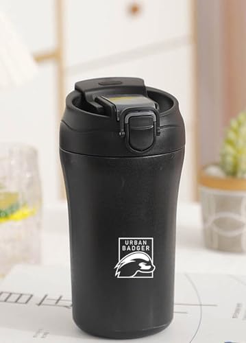 Badger Pipetli kapaklı Siyah Çelik Termos 380 ML, Dayanıklı Kamp Ekipmanları, Kamp Aksesuarları, Açık Hava Sporları, Doğa Sporları, Yürüyüş, Kamp Mutfağı, Kamp Malzemeleri