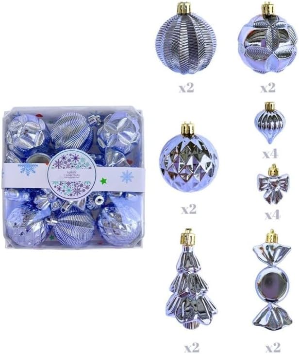 YILBAŞI LÜKS KARIŞIK SÜS SET PARLAK LİLA 18Lİ