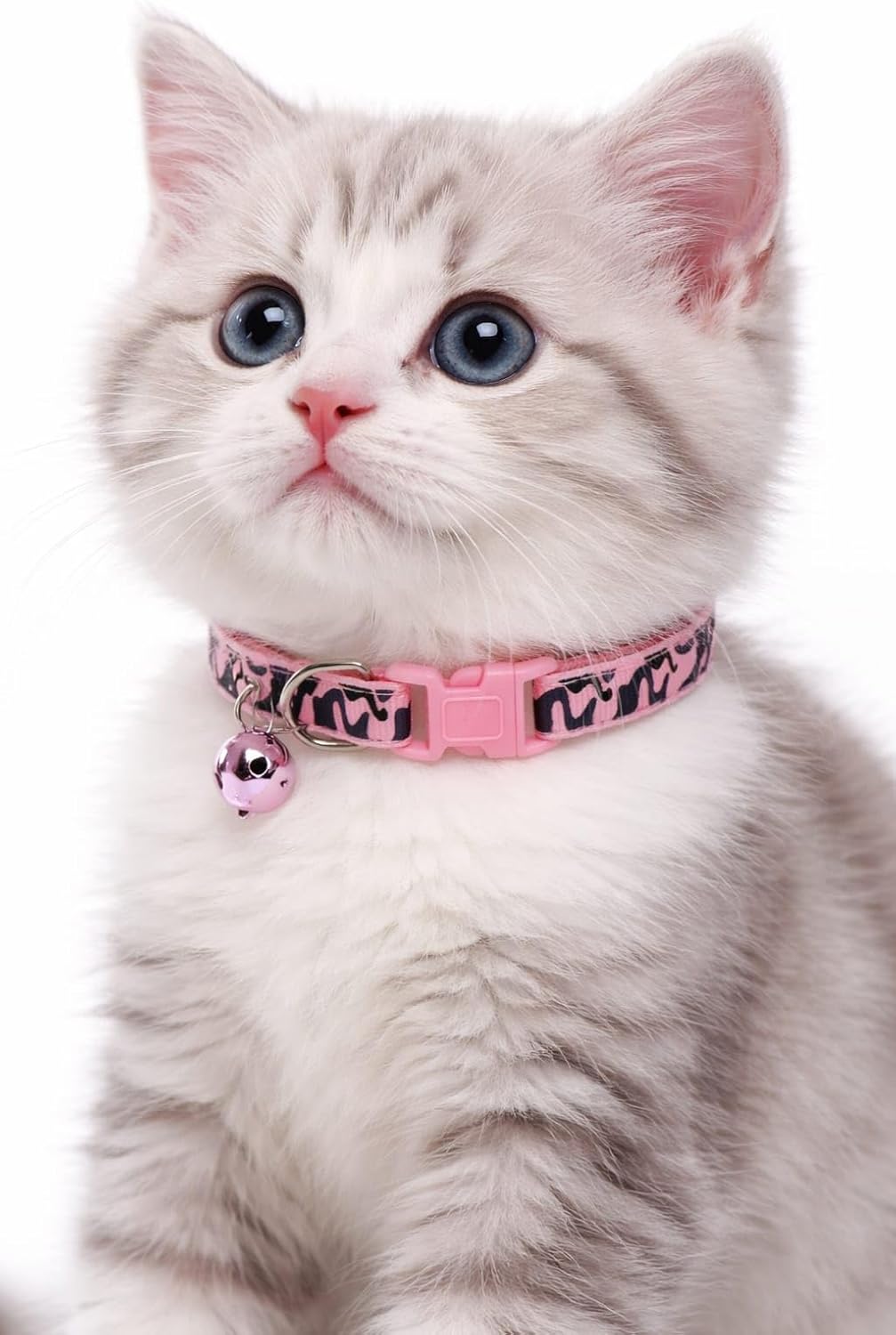 Alternative view of KEDİ BOYUN TASMASI ZİLLİ VE AYARLANABİLİR ALACA DESENLİ