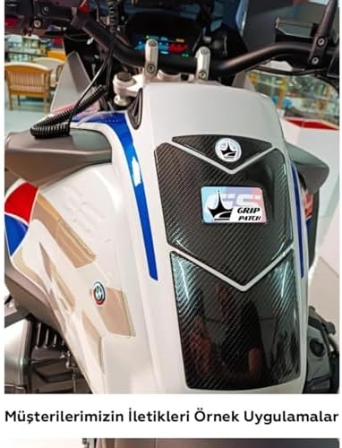 Alternative view of Tank Pad | Aprilia, KTM, Kawasaki, ile Uyumlu | Kaydırmaz ve Dayanıklı Karbon | Motosiklet Tank Pad | GC02 (Karbon)