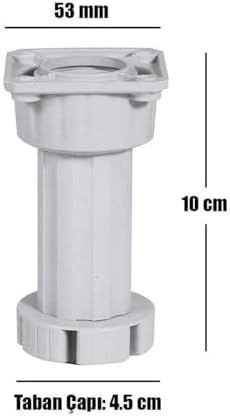Ayarlanabilir Dolap Mobilya Tezgah Puf Yükseltici Yükseltme Ayağı 10 Cm GRİ Ayak (2 ADET)