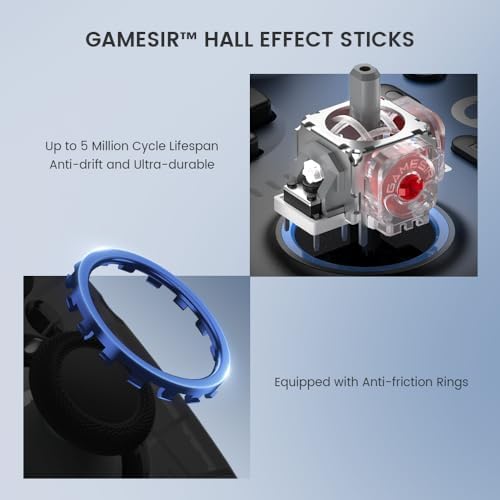 Alternative view of Super Gaming Controller for PC/Switch/iOS/, Hall Effect Stick & Trigger, Rubberized Grips, RGB Lighting, Swappable ABXY, Detachable Faceplate, 1000mAh with Charging