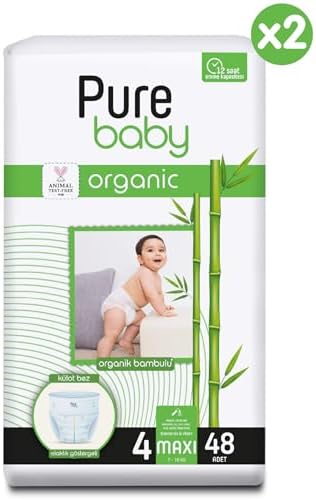 Alternative view of Pure Baby Organik Bambu Özlü Külot Bez 2'Li Paket 4 Numara Maxi 96 Adet