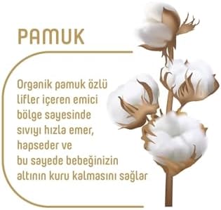 Alternative view of Pure Baby Organik Pamuklu Cırtlı Bez 3'Lü Paket 1 Numara Yenidogan 192 Adet