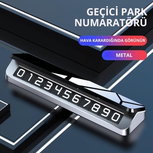 Alternative view of Premıum Gizlenebilir Çift Taraflı Alüminyum Araç Telefon Numaratörü Geçici Numaratör