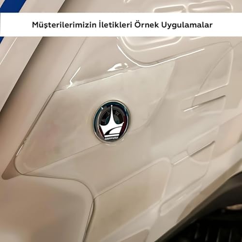 Tank Pad | Aprilia, KTM, Kawasaki, ile Uyumlu | Kaydırmaz ve Dayanıklı Karbon | Motosiklet Tank Pad | GT06 (Şeffaf - Transparan)