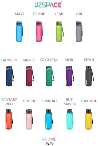 Alternative view of 800ml -Yeni Ebat-Boy 25 cm-Tritan Su Matarası Bpa Koku Sızdırma Yok (FF SİYAH)