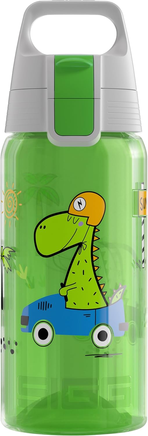 Alternative view of - Viva One Dino Race çocuk içecek şişesi, özel sürüm, gazlı içecekler için uygundur, sızdırmaz, bulaşık makinesinde yıkanabilir, BPA içermez, spor ve okul, mavi, 0,5 l