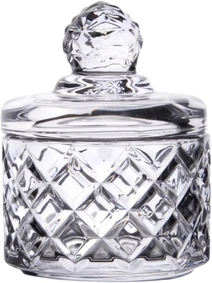 Lüx Kristal Mini Cam Şekerlik & Cam Lokumluk, Kesme Cam Lüx Şekerlik 7.5cm*9.2cm - 06641