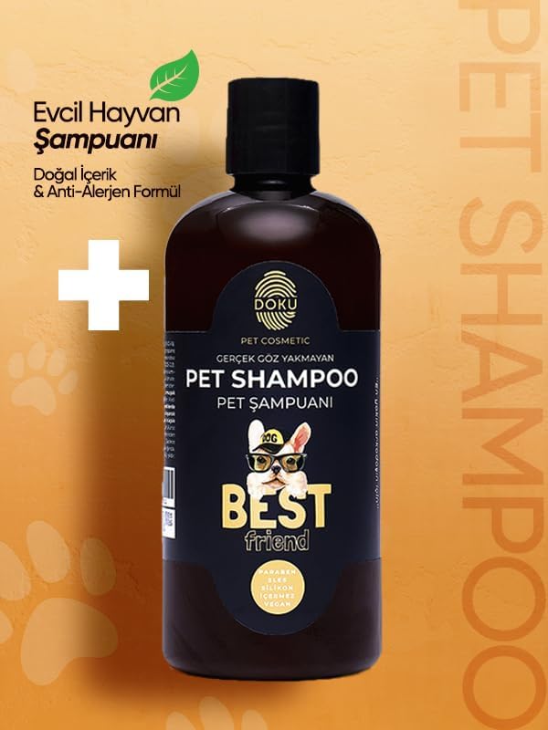 Doku Pet Cosmetic Kedi ve Köpek Şampuanı 500 ml | Göz Yakmayan, Doğal ve Anti Alerjen Formül | Köpeklerde Kaşıntı Giderici Etki