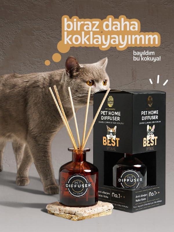 Doku Pet Cosmetic Pet Diffuser 200 ml | Kedi ve Köpek Koku Giderici, Evcil Hayvanlı Ortamlar için Kalıcı Oda Kokusu