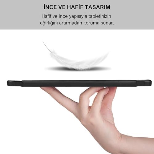 Alternative view of iPad 10.9 inç 2022 10. Nesil Uyumlu Smart Kılıf, Pencil Kalemlikli, Trifold, Esnek, Mat, Darbeye Tam Dayanıklı Tablet Kılıfı (Siyah)