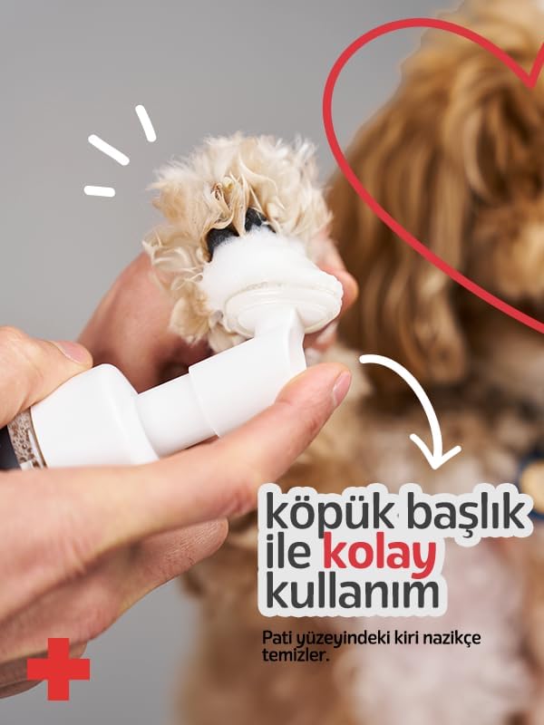 Doku Pet Cosmetic Pati Temizleme Köpüğü 150 ml | Organik Kedi ve Köpek Pati Temizleyici, Hindistan Cevizi ve Lavanta Özlü