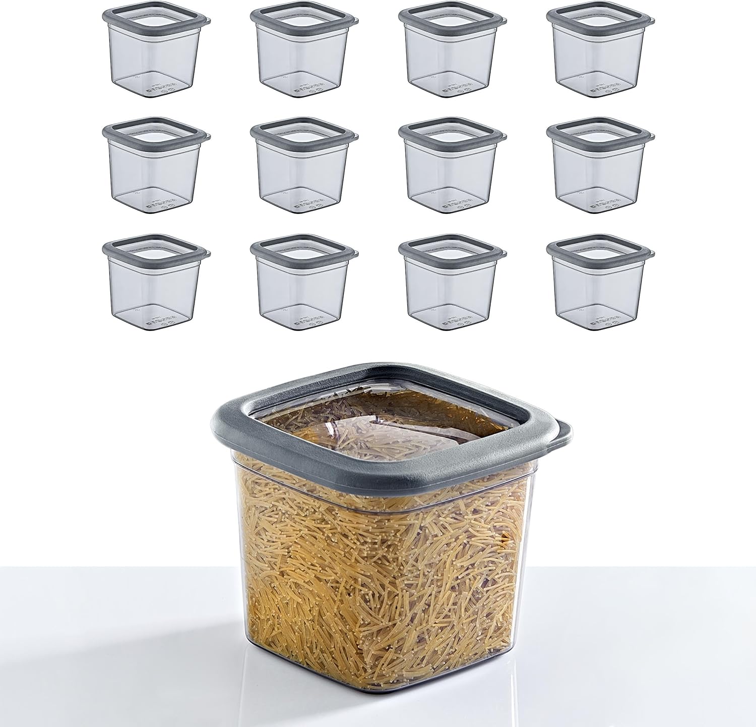 12'Li Set Skali Kare Saklama Kabı 740 ML