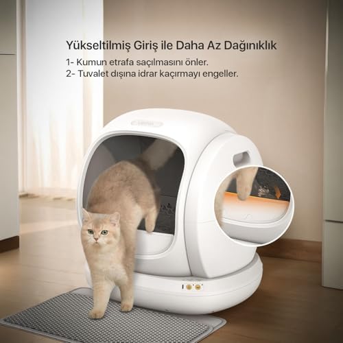 Alternative view of UBPET C20 Otomatik Akıllı Kedi Tuvaleti için Aparat/Buffle, Kum Sıçratma Önleyici Aparat/Buffle