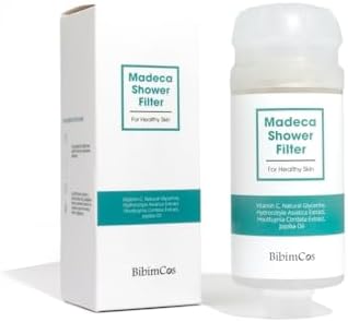 Madeca Duş Filtresi 160g – Centella & Houttuynia Ekstraktlı, Musluk Suyundaki Kloru Azaltır, Cildi Besler & Nemlendirir, Tüm Cilt Tipleri İçin, Vitaminli Nem Filtresi