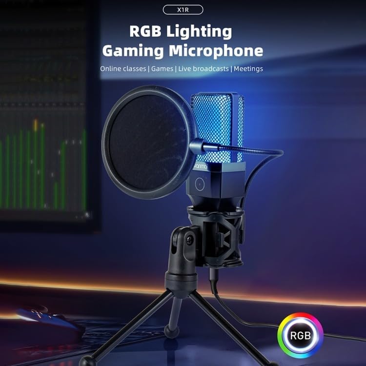 Alternative view of Bilgisayar RGB Mikrofon 20-20kHz Profesyonel Podcast Mikrofon Kiti Tak Çalıştır USB Kablolu Pc Dizüstü Bilgisayar Için Vlog Youtuber Kick Canlı Yayın X1R