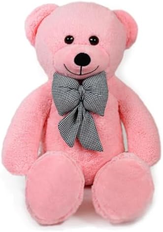 80 cm Dev Pelüş Ayıcık,Papyonlu Peluş Ayı,Yumuşak ve Sevimli Büyük Boy Oyuncak Ayı,Sarılmalık Papyonlu Ayıcık,Sevgiliye Hediye (Pembe)