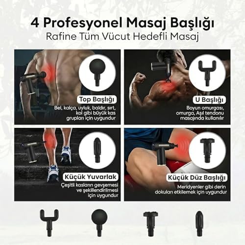 Alternative view of 6 Kademeli - Şarjlı Mini Masaj Tabancası - Masaj Aleti - Fascial Gun - Darbeli Titreşimli Egzersiz Aleti - Rahatlatıcı Terapi