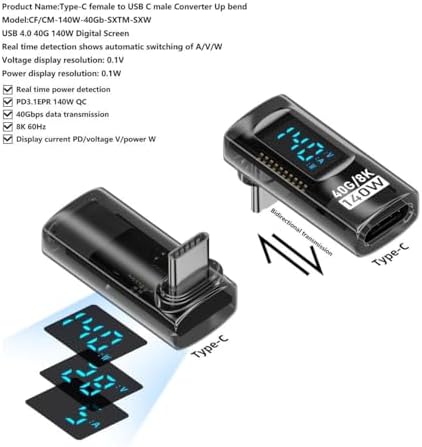 Alternative view of 90° Type C to Type C 140W 40Gbps 8K Görüntü Aktarımı Hızlı Şarj Data Aktarımı OTGCO