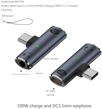 2in1 Type C to 3.5mm Kulaklık Type C 100W Hızlı Şarj Dönüştürücü OTGCX