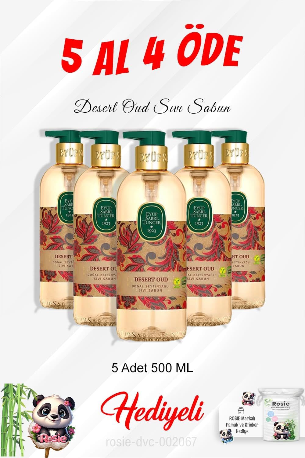 Alternative view of Desert Oud Sıvı Sabun 500 ML 5 Al 4 Öde ve Rosie Pamuk