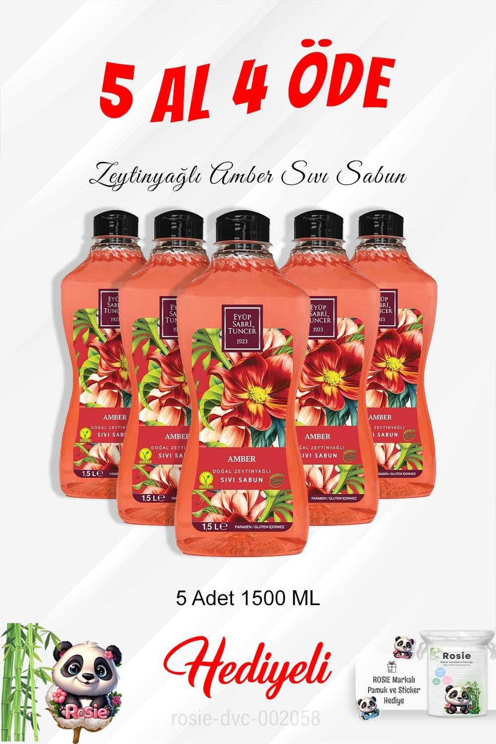 Alternative view of Zeytinyağlı Sıvı Sabun 1500 ML 5 Al 4 Öde ve Rosie Pamuk