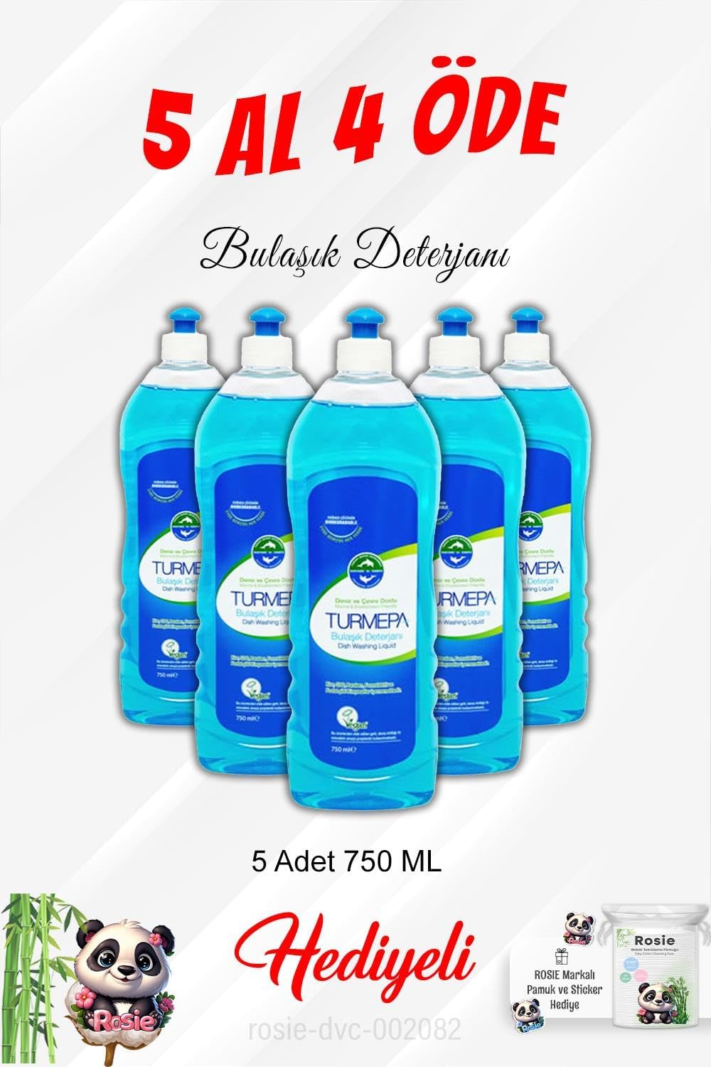 Alternative view of Bulaşık Deterjanı  750 ML 5 Al 4 Öde ve Rosie Pamuk