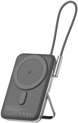 Alternative view of Powerbank 10000mAh Standlı 20W Dahili Type-C Kablolu Taşınabilir Hızlı Şarj Cihazı Siyah