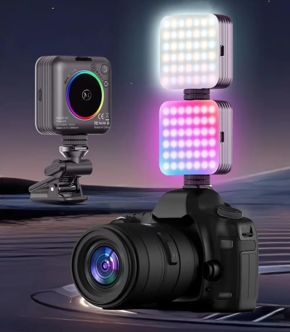Alternative view of Cep Telefonu Çakarlı Dolgu Işık, Canlı Yayın Için Mini Taşınabilir Kısılabilir Yüksek Parlaklık RGB Selfie Işık Paneli, Kıskaçlı Telefon ve Notebook Tutucu, YouTuber Yayıncı Işığı D12S