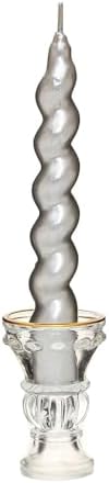 Alternative view of Yılbaşı 2'li Twirl Glow Gümüş Şamdan Mum Seti (18 cm)