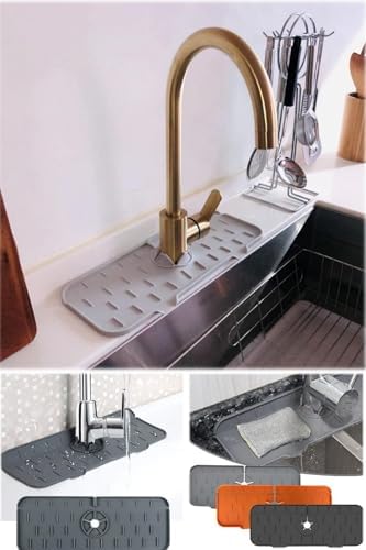 Alternative view of Silikon Tezgah Sıçrama Koruyucu Musluk Altı Lavabo Tahliye Ped Sabunluk Mutfak Banyo
