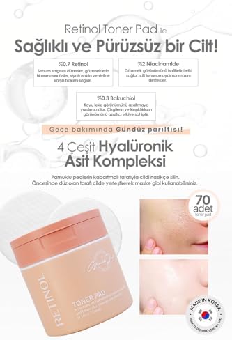Grace Day Retinol ve Bakuchiol İçeren Tonikli Ped Grace Day Retinol Toner Pad 70 adet